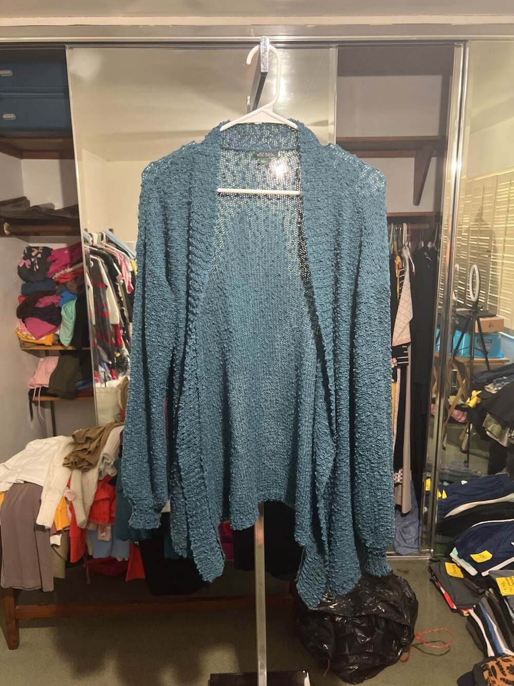 Wild Fable Blue Popcorn Knit Open Front Cardigan